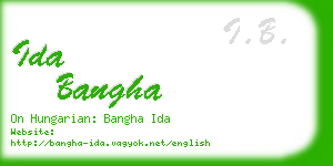 ida bangha business card